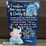 1VT. Elephant I Confirm Mom Loves You Daddy blanket mk3