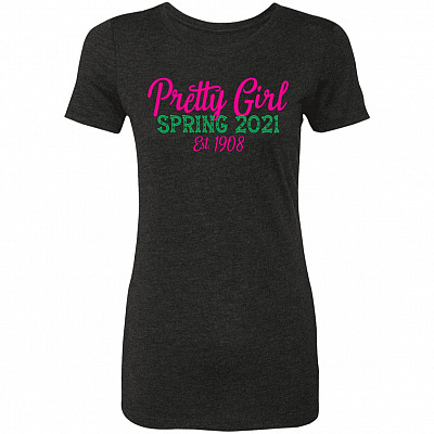 Pretty Girl Spring Shirt, Vintage Black, Premium Ladies T-Shirt