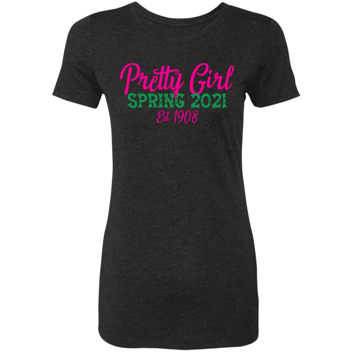 Pretty Girl Spring Shirt, Vintage Black, Premium Ladies T-Shirt