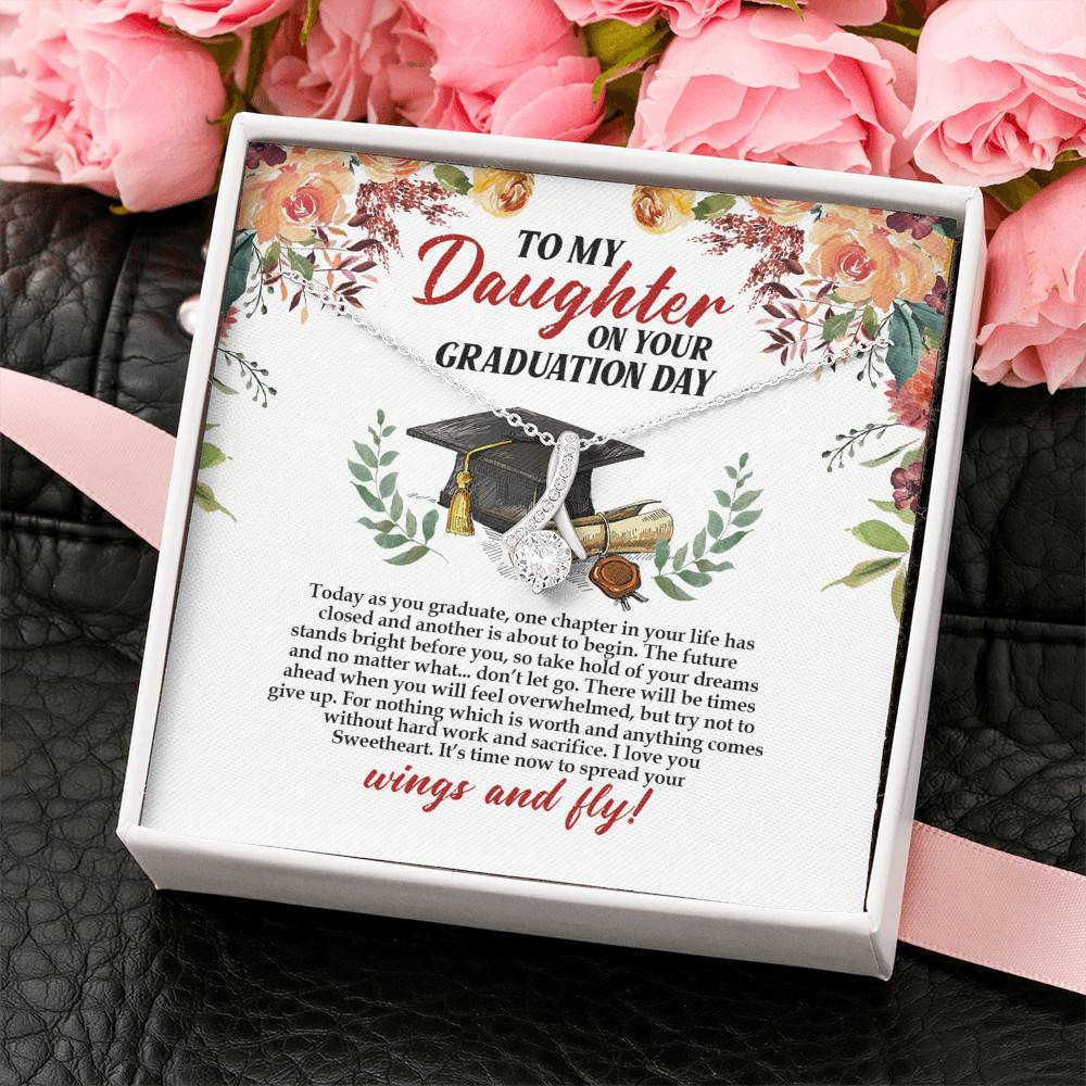 To My Daughter On Your Graduation Day Alluring Beauty Pendant Necklace - Graduation Day Gift For Daughter