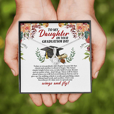 To My Daughter On Your Graduation Day Alluring Beauty Pendant Necklace - Graduation Day Gift For Daughter