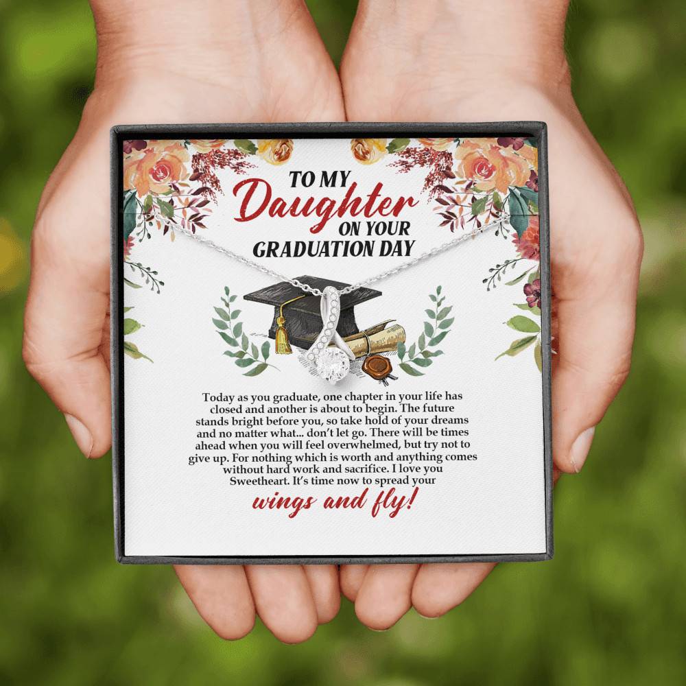 To My Daughter On Your Graduation Day Alluring Beauty Pendant Necklace - Graduation Day Gift For Daughter
