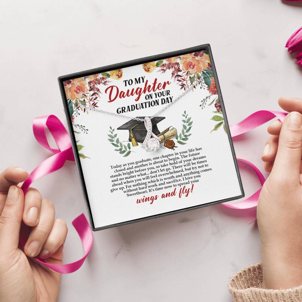 To My Daughter On Your Graduation Day Alluring Beauty Pendant Necklace - Graduation Day Gift For Daughter