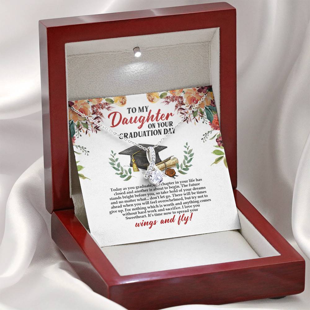 To My Daughter On Your Graduation Day Alluring Beauty Pendant Necklace - Graduation Day Gift For Daughter