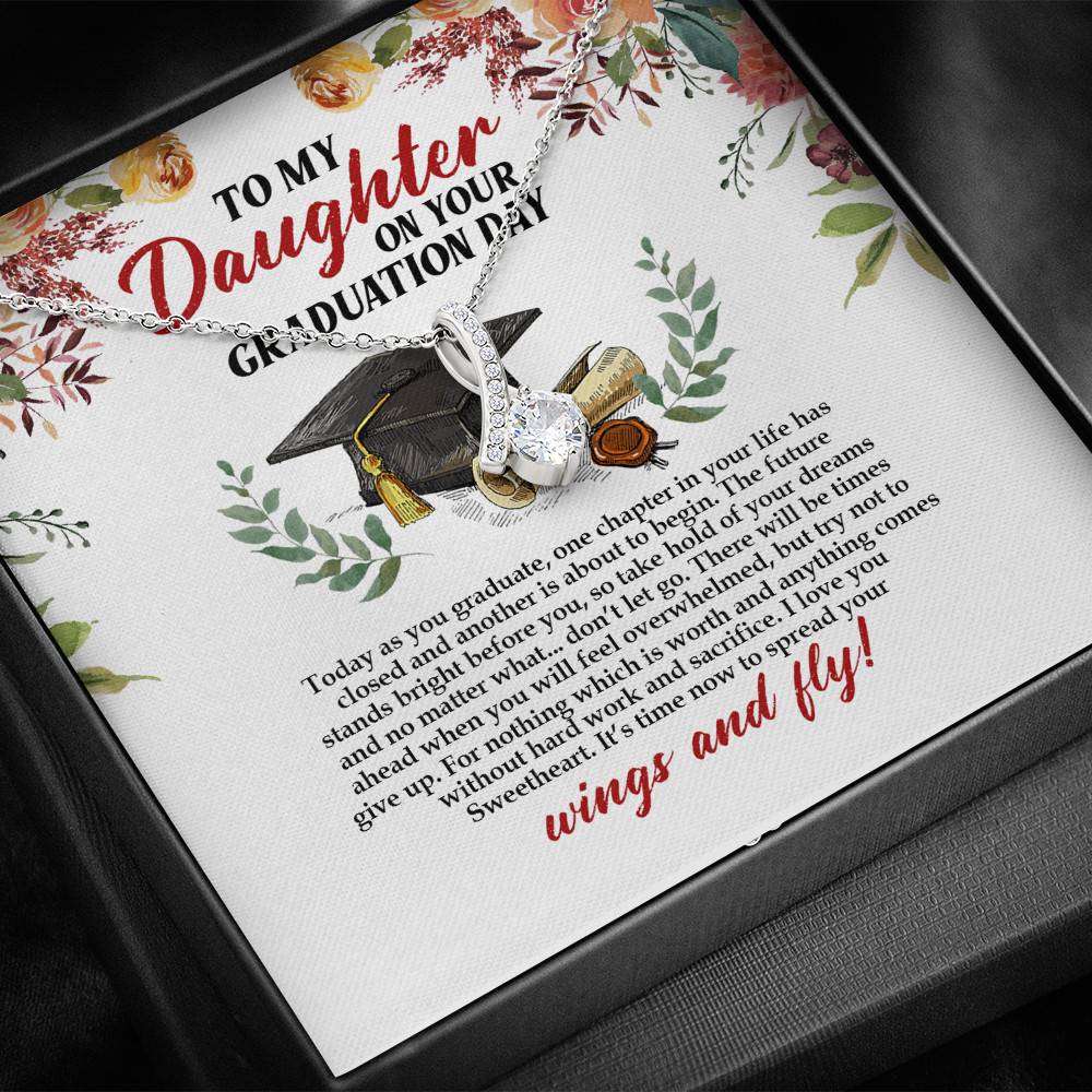 To My Daughter On Your Graduation Day Alluring Beauty Pendant Necklace - Graduation Day Gift For Daughter