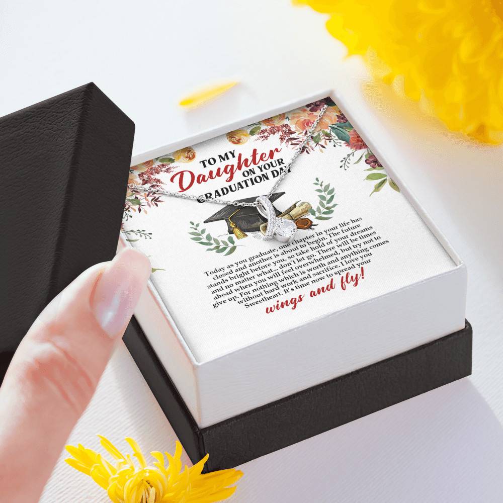 To My Daughter On Your Graduation Day Alluring Beauty Pendant Necklace - Graduation Day Gift For Daughter