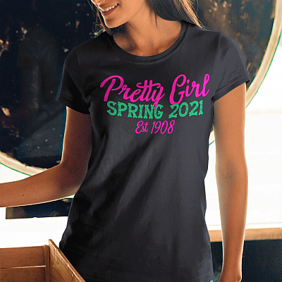 Alternative view of Pretty Girl Spring 2021 Est 1908 Ladies T-Shirt - Premium Ladies Triblend Dolman Sleeve Shirt