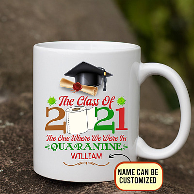Personalized Class Of 2021 The One Where We In Quarantined Coffee Mug - Beer Stein - Water Bottle