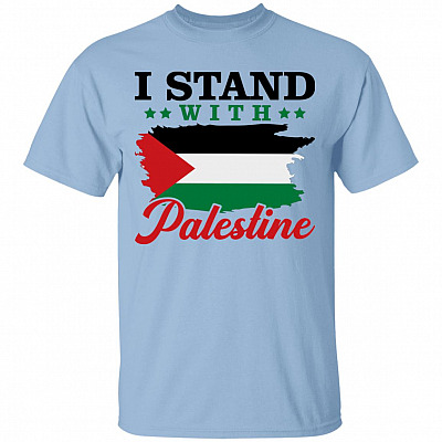 I Stand With Palestine Tshirt, Light Blue, Unisex T-Shirt