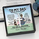 Personalized To My Dad Happy Father's Day I Know It's Not Easy For A Man Artisan Crafted Cross Necklace