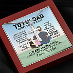 Personalized To My Dad Happy Father's Day I Know It's Not Easy For A Man Artisan Crafted Cross Necklace