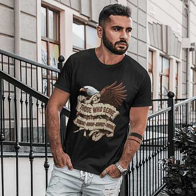 Alternative view of Those Who Serve Deserve Honor Respect Thanks Shirt - Veteran Shirt