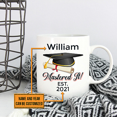 Alternative view of Personalized Graduation Mastered It Coffee Mug - Custom Graduated Mug - Graduation Gift