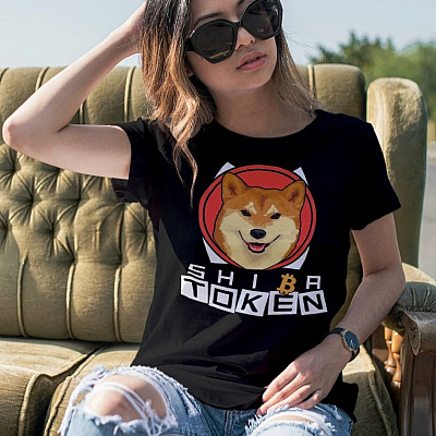 Alternative view of Shiba Token T-Shirt - Shiba Inu Crypto T-Shirt - Funny Crypto T-Shirt