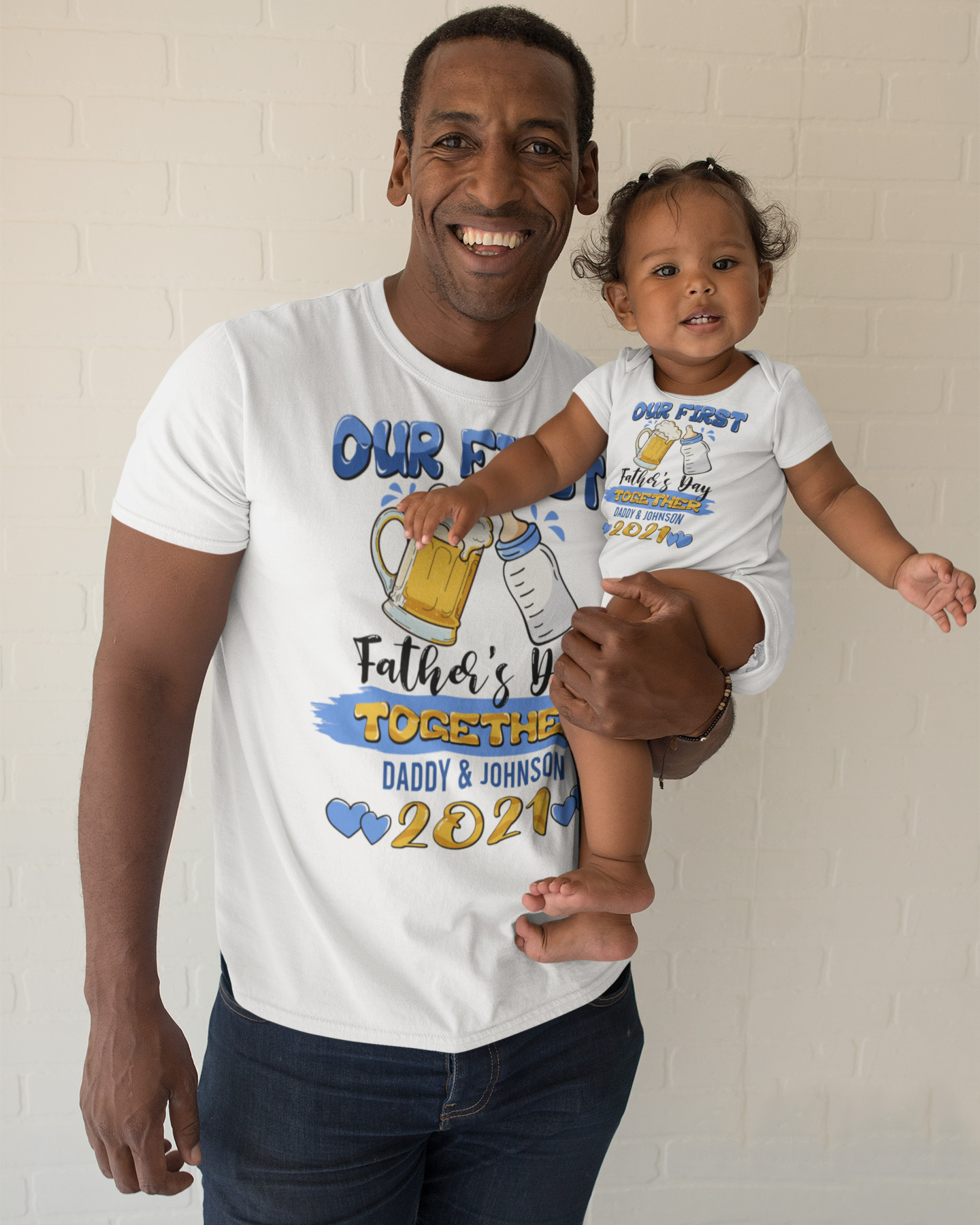 3VT. Our First Father's Day Baby Bottle Beer dad onsesie mk1