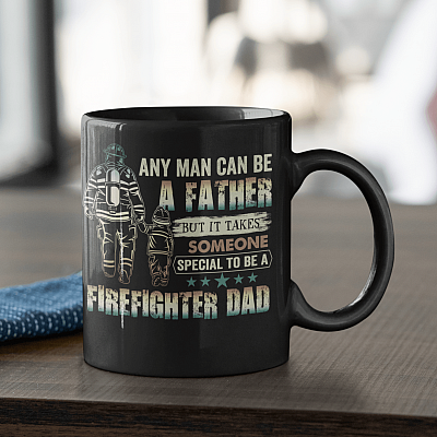 Alternative view of Any Man Can Be a Father It Takes Someone Special to Be a Firefighter Dad Mug-Beer Stein-Water Bottle-Color Changing Mug