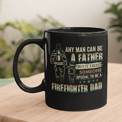 Any Man Can Be a Father It Takes Someone Special to Be a Firefighter Dad Mug-Beer Stein-Water Bottle-Color Changing Mug