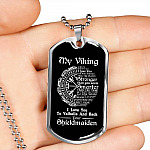 Shieldmaiden To My Viking Aways Remember That I Love You To Valhalla And Back Dog Tag Pendant Necklace