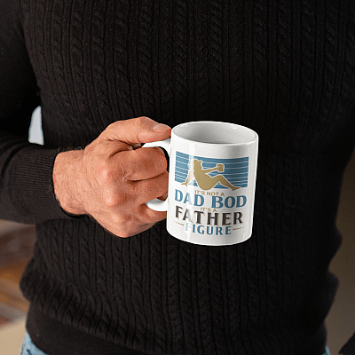 Alternative view of It's Not a Dad Bod It's a Father Figure - Funny Beer Dad Ceramic Coffee Mug - Beer Stein - Water Bottle - Color Changing Mug