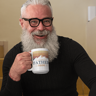 Alternative view of Retro Vintage It's Not a Dad Bod It's a Father Figure Ceramic Coffee Mug - Funny Beer Dad Light Gift