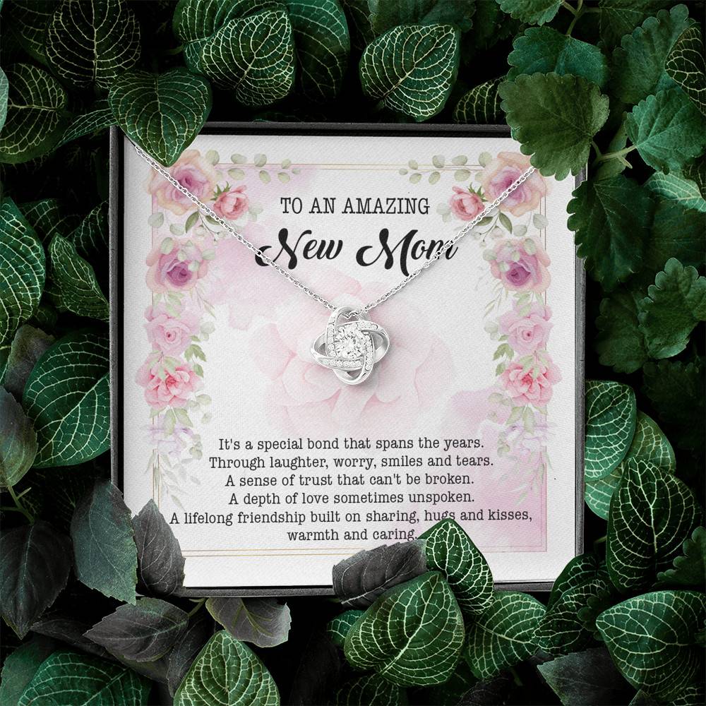 To An Amazing New Mom Love Knot Pendant Necklace - New Mom Necklace