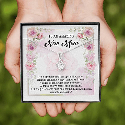 To An Amazing New Mom Alluring Beauty Pendant Necklace - New Mom Necklace