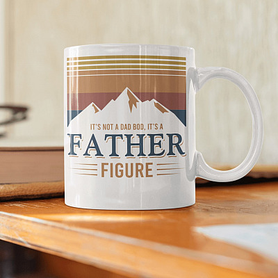 Retro Vintage It's Not a Dad Bod It's a Father Figure Ceramic Coffee Mug - Funny Beer Dad Light Gift