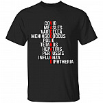 Vaccinated Covid Measles, Black, Unisex T-Shirt