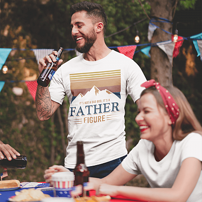 Alternative view of Retro Vintage It's Not a Dad Bod It's a Father Figure - Funny Beer Dad Light T-Shirt