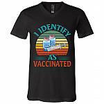 I Identify As Vaccinated, Black, V-Neck T-Shirt