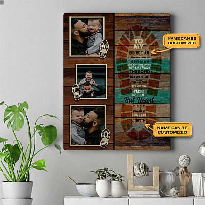 Personalized Photo To My Stepdad You Are The Gift My Life Better Father's Day Bonus Dad Custom Canvas Poster