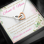 The Bond Between An Aunt And Niece I Love You So Much Interlocking Hearts Pendant Necklace - Aunt And Niece Gifts