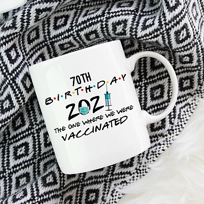 Personalized Friend Birthday 2021 the One Where We Vaccinated Coffee Mug-Beer Stein-Water Bottle-Color Changing Mug