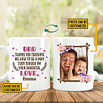 Personalized Photo Dad Thanks for Teaching Me how To Be a Man Two Sided Ceramic Coffee Mug - Beer Stein