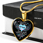 Angel Wings in Loving Memory of My Dad the One Who Warmed My Heart Brightened My Life Heart Pendant Necklace