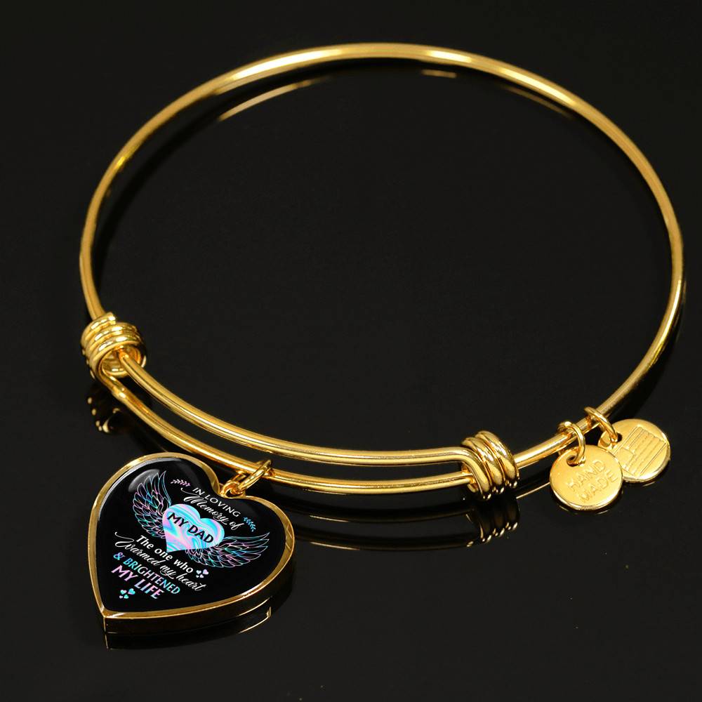 Angel Wings in Loving Memory of My Dad the One Who Warmed My Heart Brightened My Life Heart Pendant Necklace