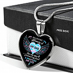 Angel Wings in Loving Memory of My Dad the One Who Warmed My Heart Brightened My Life Heart Pendant Necklace