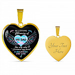 Angel Wings in Loving Memory of My Dad the One Who Warmed My Heart Brightened My Life Heart Pendant Necklace