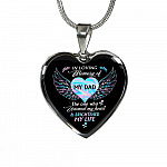 Angel Wings in Loving Memory of My Dad the One Who Warmed My Heart Brightened My Life Heart Pendant Necklace