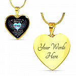 Angel Wings in Loving Memory of My Dad the One Who Warmed My Heart Brightened My Life Heart Pendant Necklace