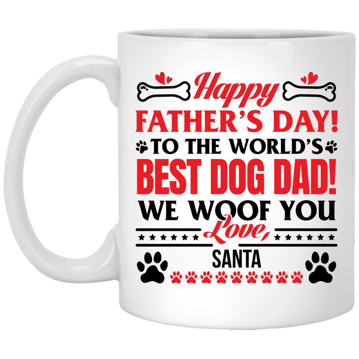 Personalized Happy Father's Day, White, 11 oz. White Mug