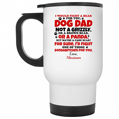 14 oz. White Travel Mug