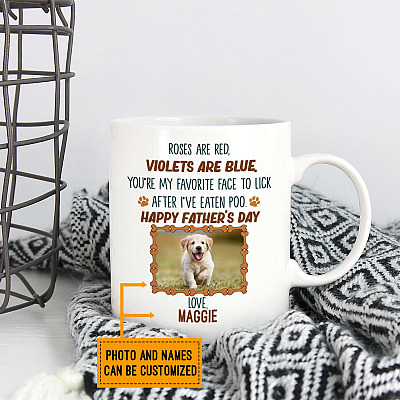 Alternative view of Personalized Custom Photo Roses Are Red Violets Are Blue You're My Favorite Face To Lick Father's Day Coffee Mug