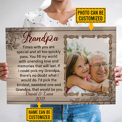 Alternative view of Custom Photo Grandpa Gift That Would Be You Framed Canvas - Unframed Poster - Home Decor Wall Art