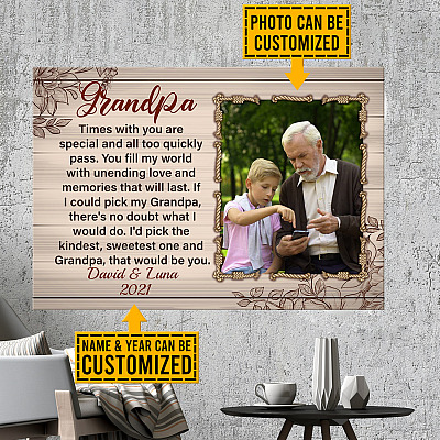 Custom Photo Grandpa Gift That Would Be You Framed Canvas - Unframed Poster - Home Decor Wall Art