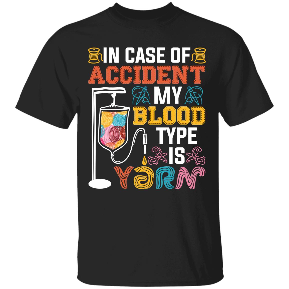 Yarn Blood Type Shirt, Black, Unisex T-Shirt Yarn Blood Type Shirt, Black, Unisex T-Shirt