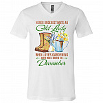 December Tshirt, White, V-Neck T-Shirt