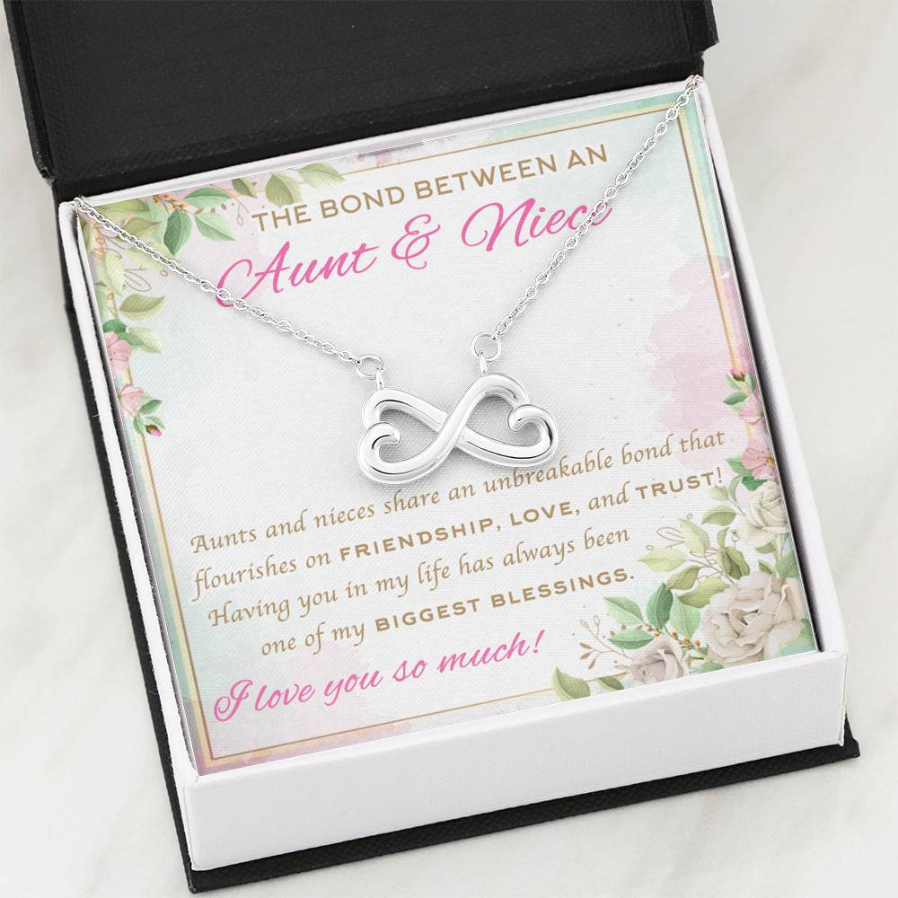 The Bond Between An Aunt And Niece I Love You So Much Infinity Heart Pendant Necklace - Aunt And Niece Gifts