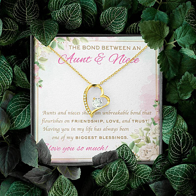 The Bond Between An Aunt And Niece I Love You So Much Forever Love Heart Pendant Necklace - Aunt And Niece Gifts