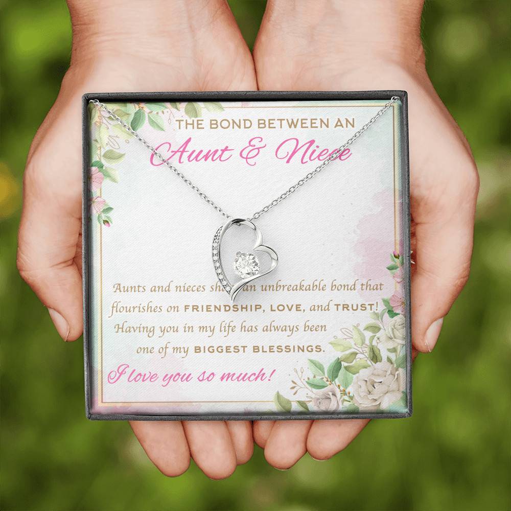 The Bond Between An Aunt And Niece I Love You So Much Forever Love Heart Pendant Necklace - Aunt And Niece Gifts